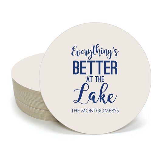 Better at the Lake Round Coasters
